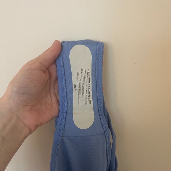 Aerie Smocked Tie Cheeky Bikini Bottom Periwinkle L - Picture 6 of 6